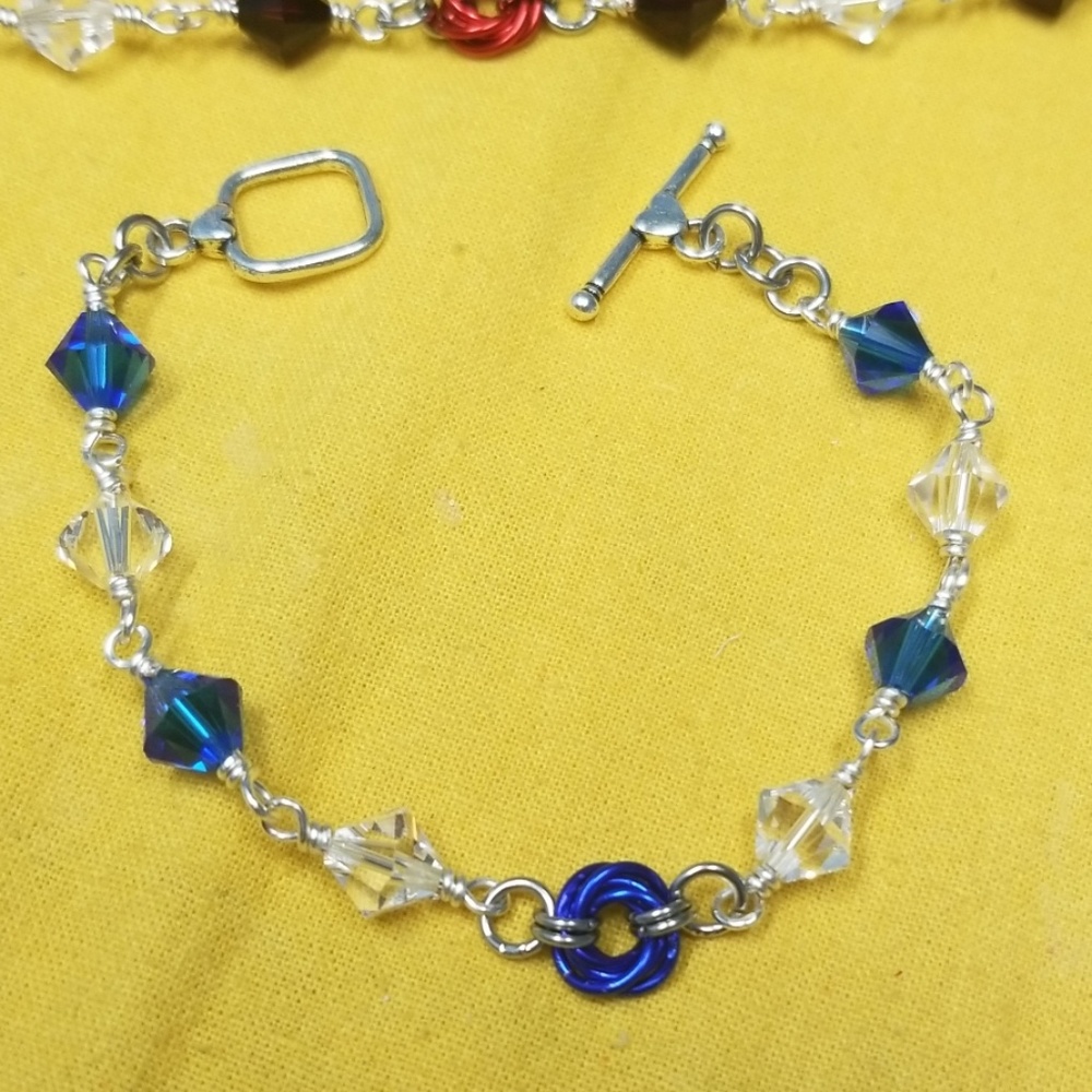 Crystal Sapphire Rosette Bracelet!